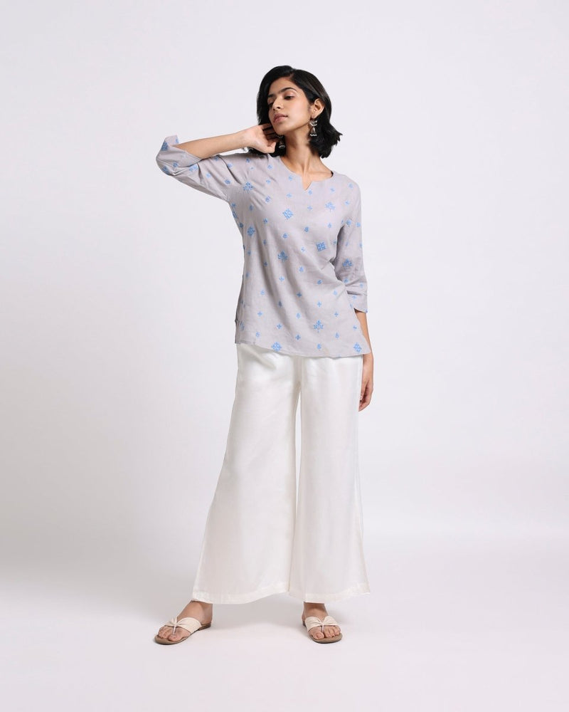 Buy Ivy Grey Ethnic Blouse | Shop Verified Sustainable Womens Kurta on Brown Living™