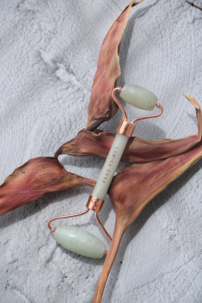 Jade Aventurine Facial Roller – Massager on Brown Living™. SKU: Lamina - 9. Img 1.