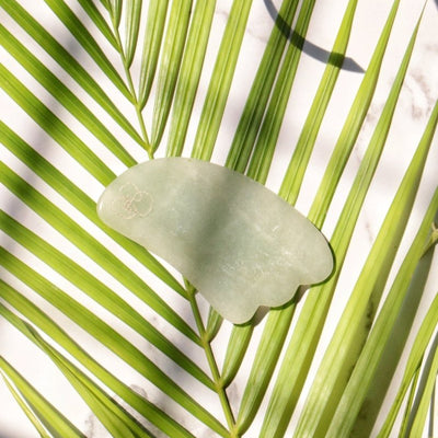 Jade Aventurine Gua Sha – Massager on Brown Living™. SKU: Lamina - 10. Img 2.