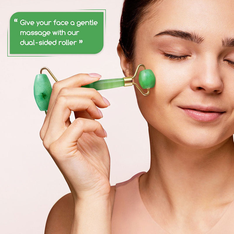 Jade Facial Roller for Face, Neck and Body Muscle | Verified Sustainable Massager on Brown Living™