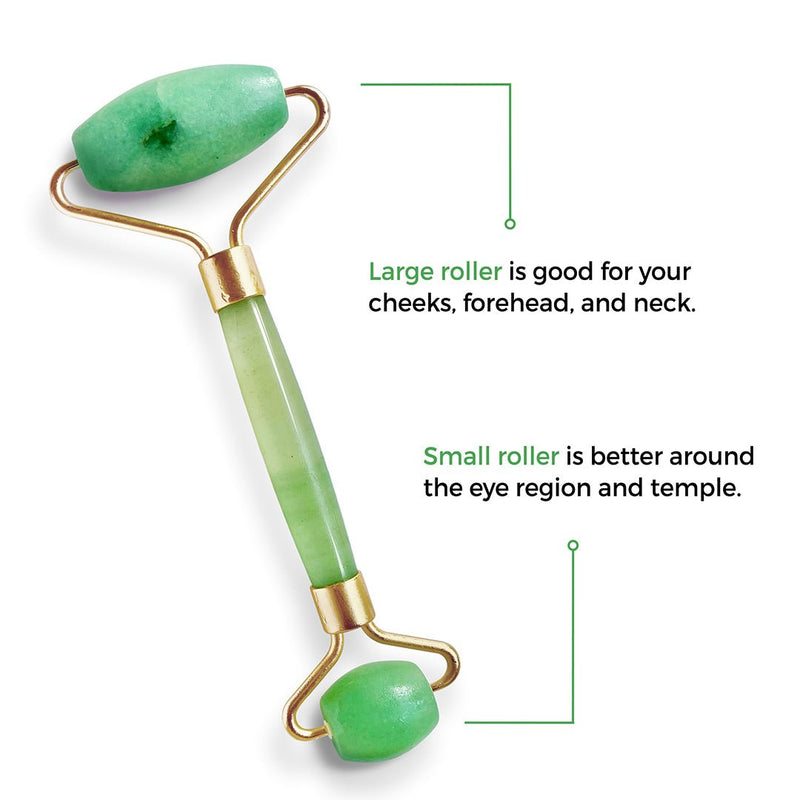 Jade Facial Roller for Face, Neck and Body Muscle | Verified Sustainable Massager on Brown Living™