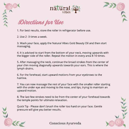 Jade Roller & Massager - Face,Neck&Undereye - FREE Gold Beauty Oil – Massager by Natural Vibes available on Brown Living™. . SKU: 063 - 06400 - NV_Jade_Green_Roller_oil. Img 7.
