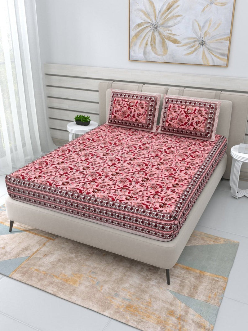 Jaipuri Hand Printed Queen Size Cotton Bedding Set - 639 | Verified Sustainable by Brown Living™