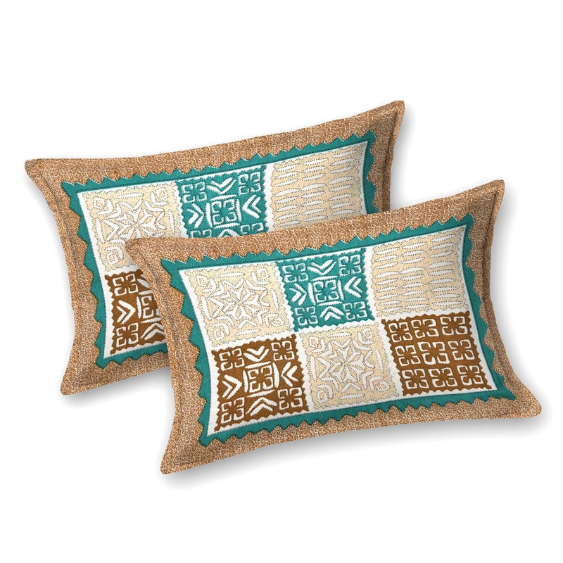 Buy Jaipuri Hand Printed Queen Size Cotton Yellow Bedding Set -645 | Shop Verified Sustainable Products on Brown Living
