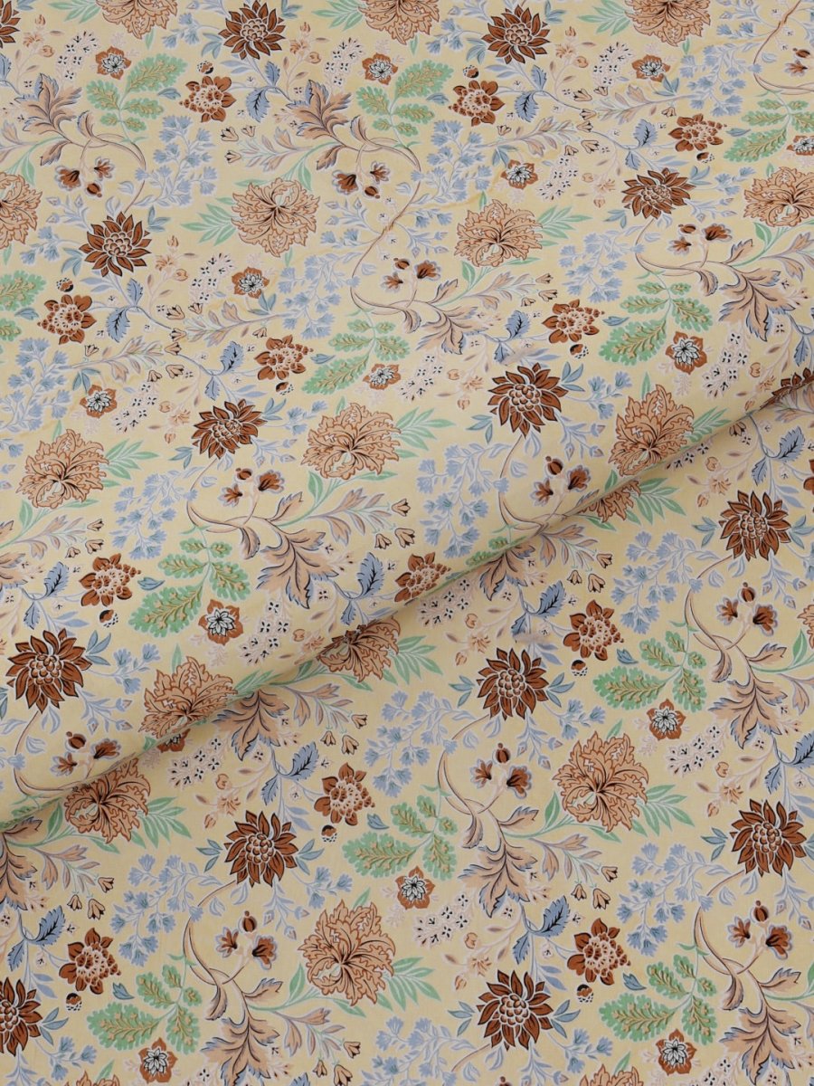 Jaipuri Print King Size Pure Cotton Bedsheet with Pillow Covers | Verified Sustainable by Brown Living™