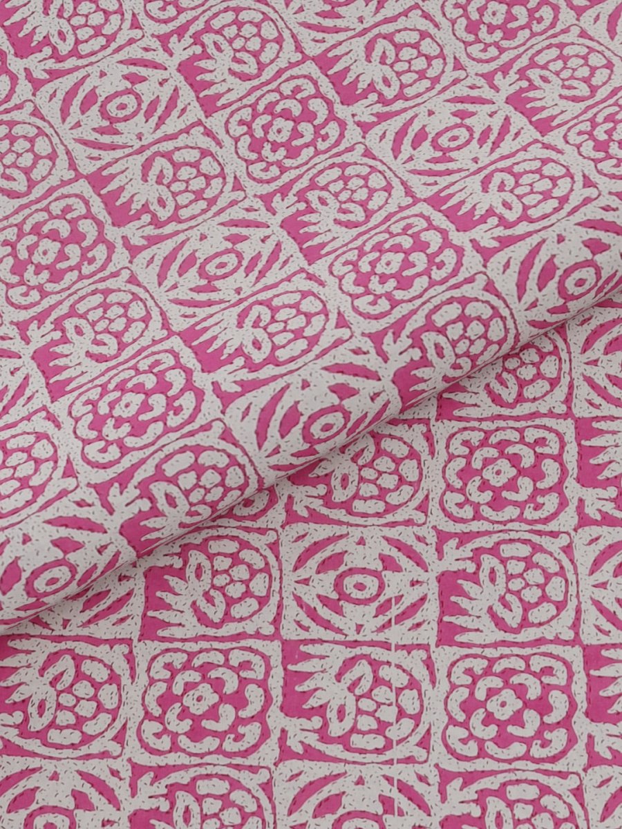 Jaipuri Print King Size 330 TC Pure Cotton Bedsheet with Pillow Covers - Pink | Verified Sustainable by Brown Living™