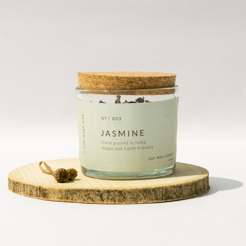 Jasmine Fragrance Glass Jar Candles | Verified Sustainable Candles & Fragrances on Brown Living™