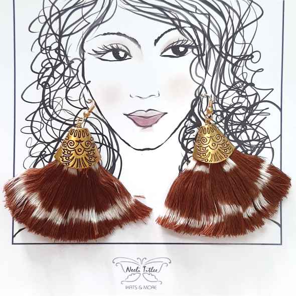 Buy Jemima Ikat Earrings | Handmade with 100% cotton | Shop Verified Sustainable Products on Brown Living