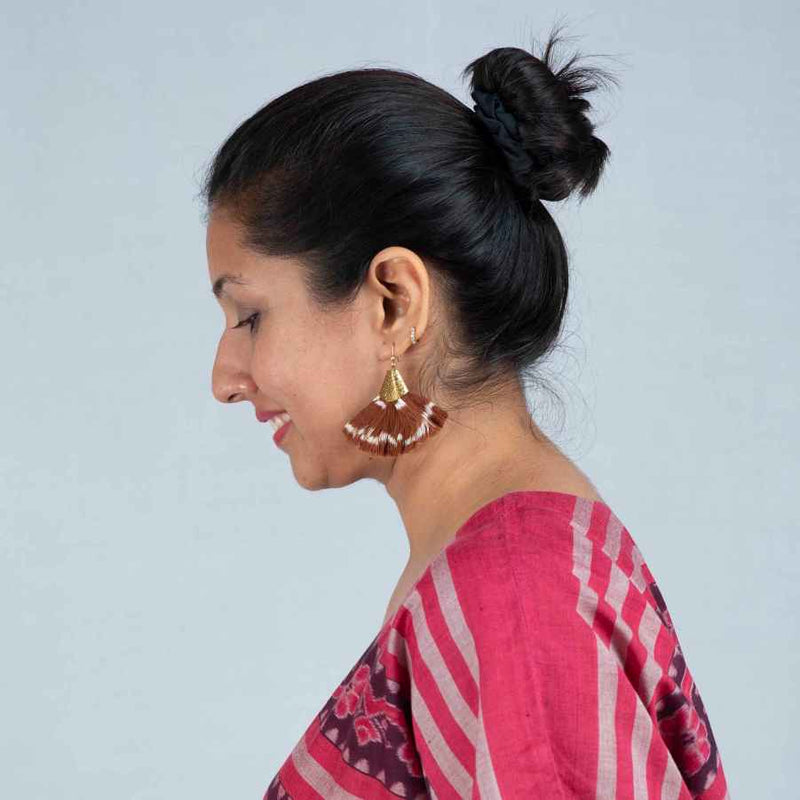 Buy Jemima Ikat Earrings | Handmade with 100% cotton | Shop Verified Sustainable Products on Brown Living