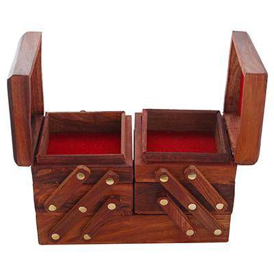 Buy Jewelry Box for Women Wooden Flip Flap Flower Design (Brown) | Shop Verified Sustainable Organisers on Brown Living™