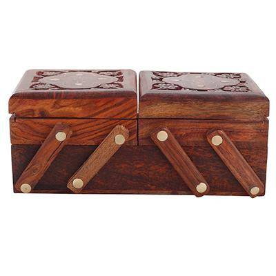 Handmade Jewelry Box for Women 8 x 4 x 3 Inches (Brown) | Verified Sustainable by Brown Living™