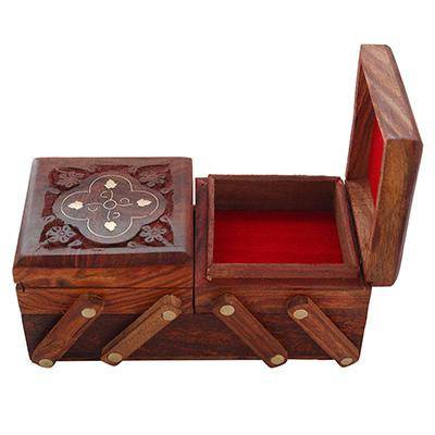 Handmade Jewelry Box for Women 8 x 4 x 3 Inches (Brown) | Verified Sustainable by Brown Living™