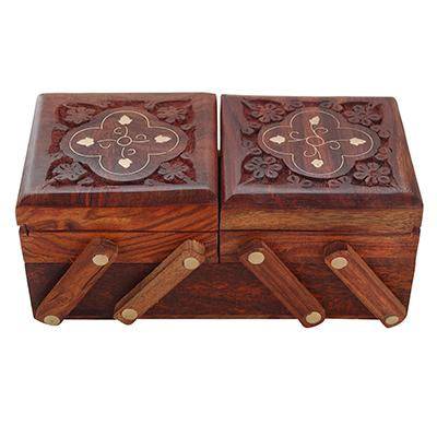 Handmade Jewelry Box for Women 8 x 4 x 3 Inches (Brown) | Verified Sustainable by Brown Living™