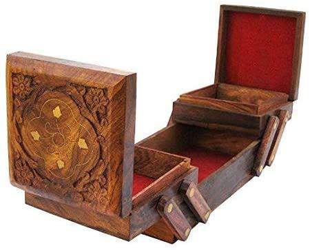 Handmade Jewelry Box for Women 8 x 4 x 3 Inches (Brown) | Verified Sustainable by Brown Living™