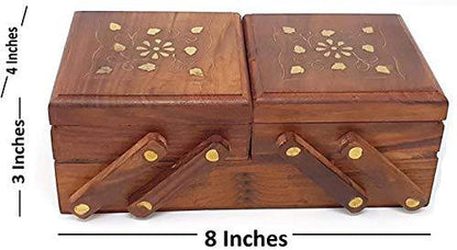 Handmade Jewelry Box for Women 8 x 4 x 3 Inches (Brown) | Verified Sustainable by Brown Living™