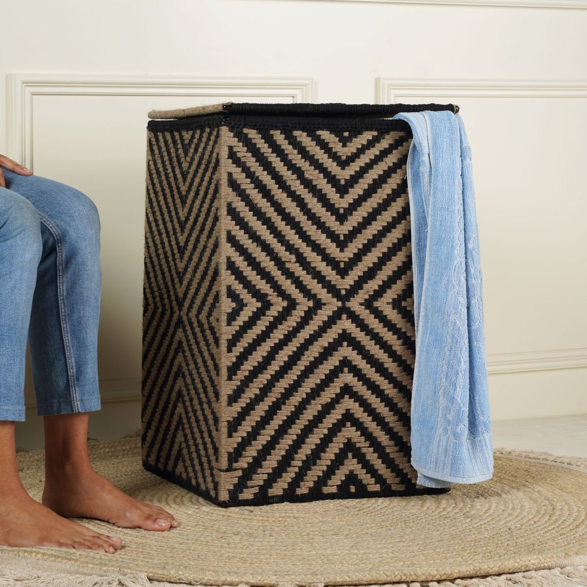 Jigsaw Macrame Laundry Basket | Verified Sustainable by Brown Living™