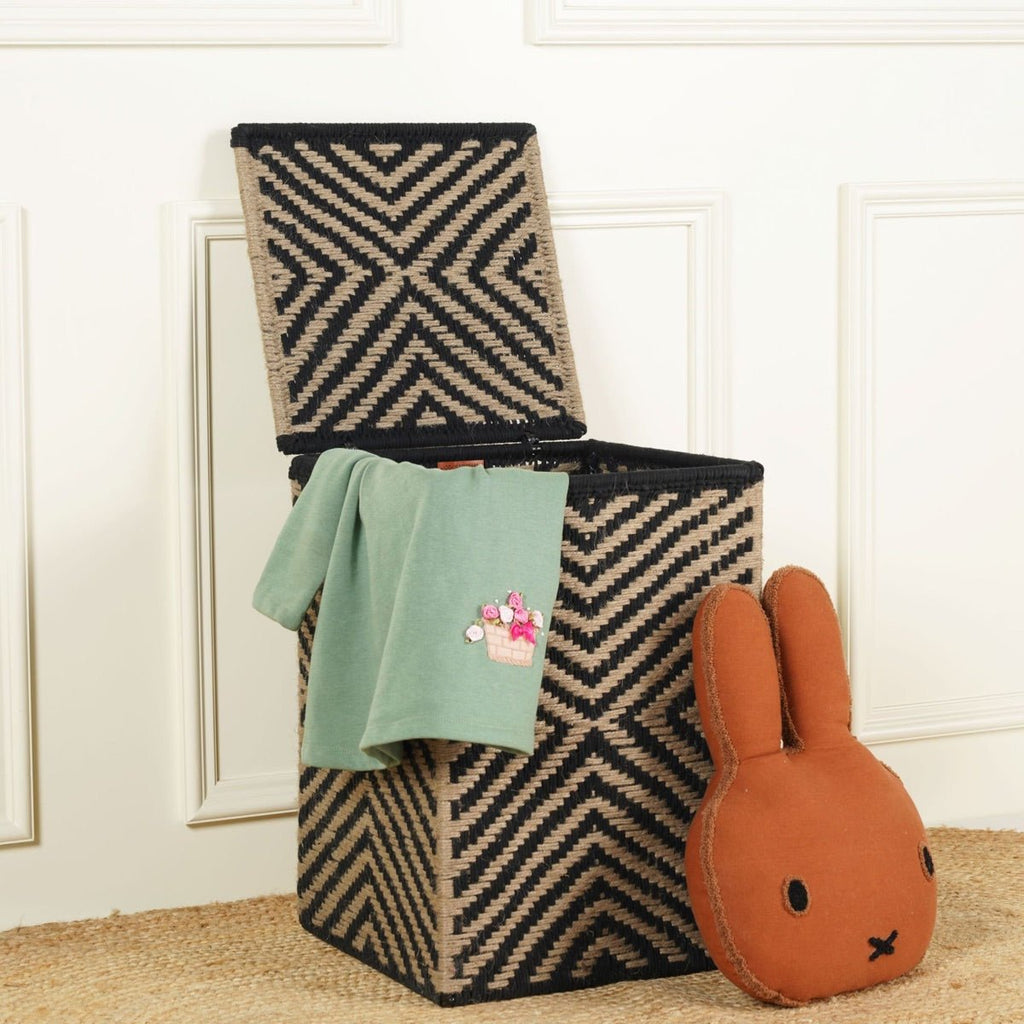 Laundry Bag with Lid & Zipper Foldable