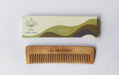 Joy - 100 % Compostable Neem Wooden Comb | 5 inch – Hair Comb on Brown Living™. SKU: POC - HAI - 11 - NAM. Img 3.