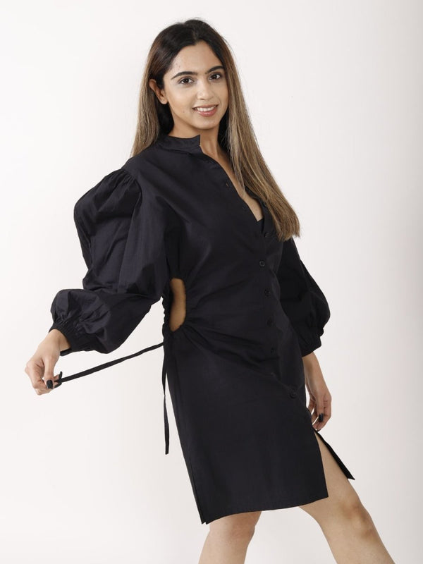 Buy JUNIPER | Cutout Black Dress | Organic Cotton | Shop Verified Sustainable Womens Dress on Brown Living™