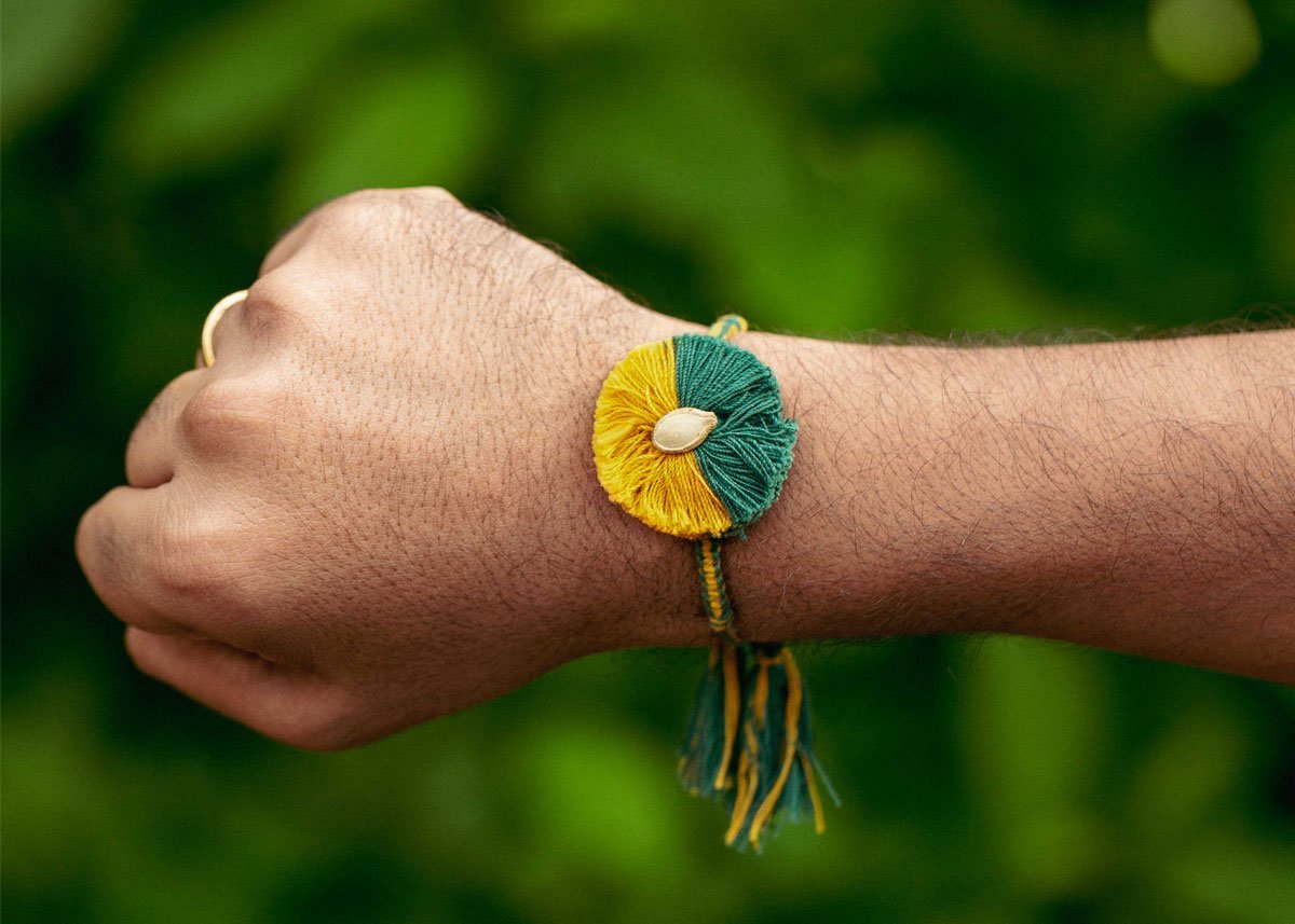 Kairi - Eco - friendly Plantable Rakhi embedded with seeds – Rakhi on Brown Living™. SKU: 172 - 08474 - 21FO - 305. Img 5.