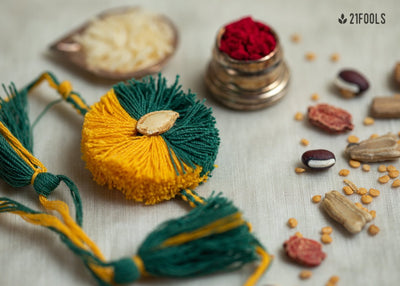 Kairi - Eco - friendly Plantable Rakhi embedded with seeds – Rakhi on Brown Living™. SKU: 172 - 08474 - 21FO - 305. Img 7.