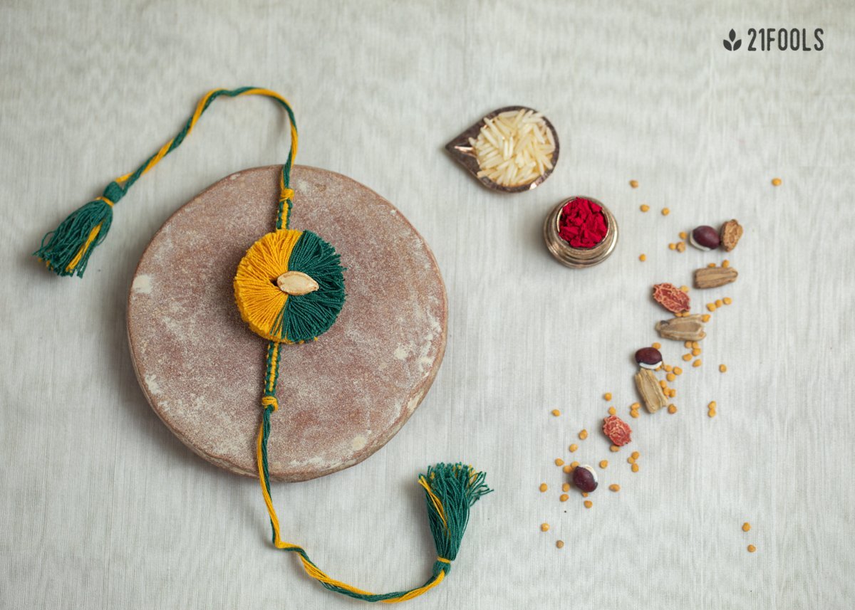 Kairi - Eco - friendly Plantable Rakhi embedded with seeds – Rakhi on Brown Living™. SKU: 172 - 08474 - 21FO - 305. Img 6.