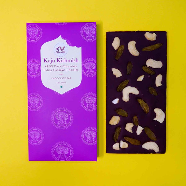 Buy Kaju Kishmish Chocolate Bar (Indian Cashews and Raisins) | Shop Verified Sustainable Chocolates on Brown Living™