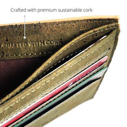 Kakapo Cork Wallet - Unique Unisex Slim Wallet for Men and Women - Tan | Verified Sustainable by Brown Living™