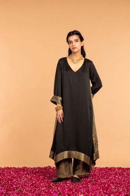 Kamal Asymmetrical Modal Satin Tunic | Verified Sustainable by Brown Living™