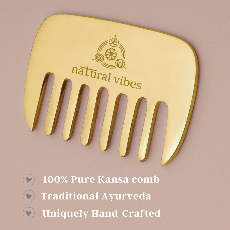 Buy Kansa Hair Comb for Hair Fall, Growth, Circulation & Stress Relief | Shop Verified Sustainable Hair Comb on Brown Living™