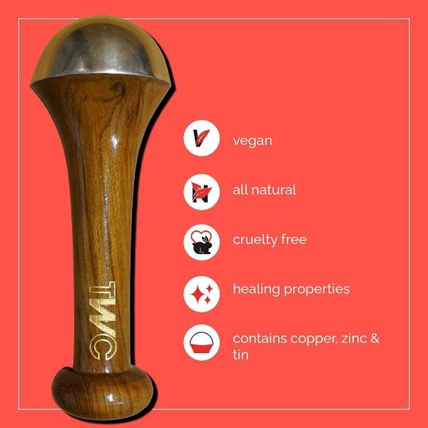 Buy Kansa Wand Face, Foot & Body Massager With Wooden Handle | Shop Verified Sustainable Massager on Brown Living™