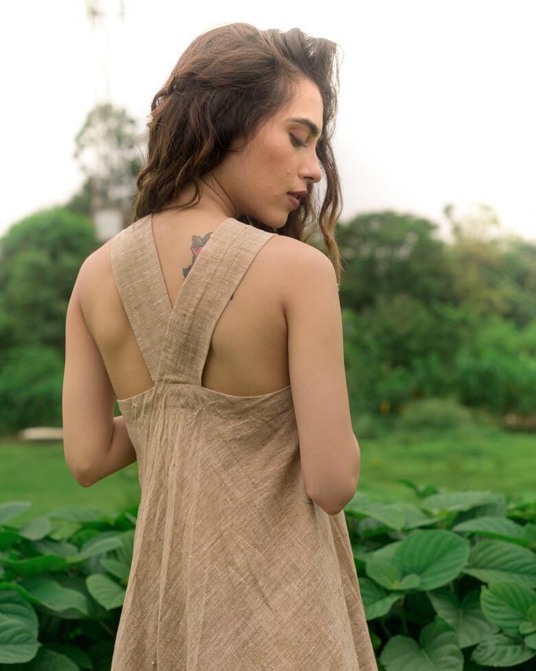 Buy Kara Dress - Beige | Shop Verified Sustainable Womens Dress on Brown Living™