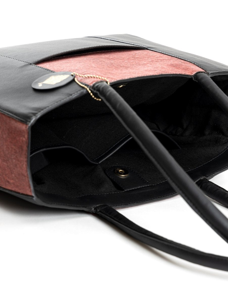 Karyda (Madder Red & Black) | Women's bag made with Coconut Leather | Verified Sustainable by Brown Living™