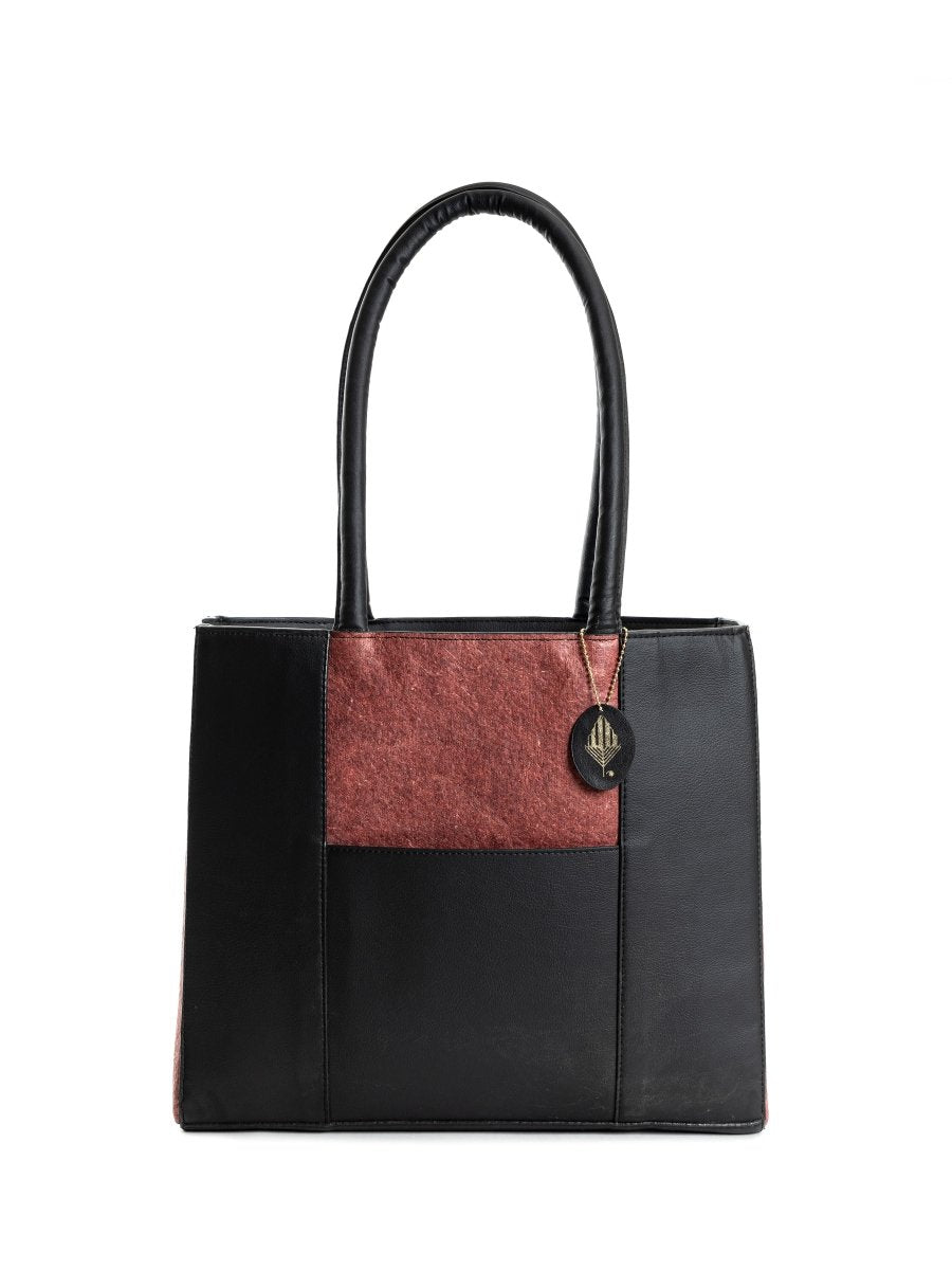 Karyda (Madder Red & Black) | Women's bag made with Coconut Leather | Verified Sustainable by Brown Living™