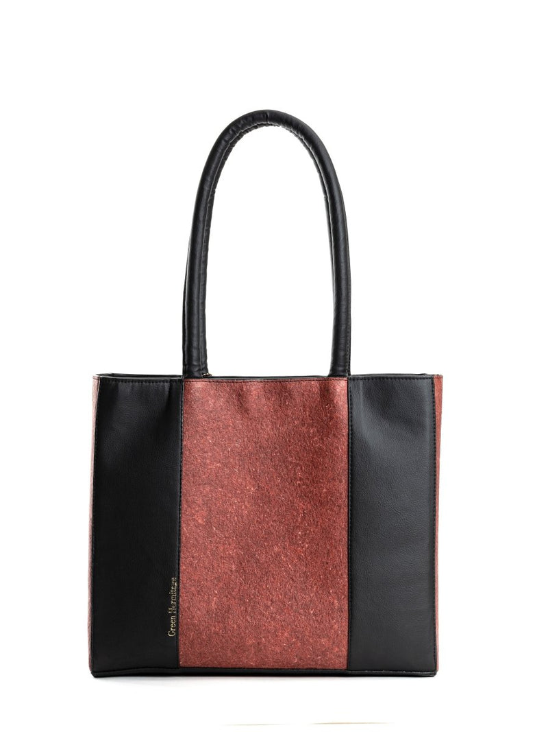 Buy Karyda (Madder Red & Black) | Women's bag made with Coconut Leather | Shop Verified Sustainable Products on Brown Living