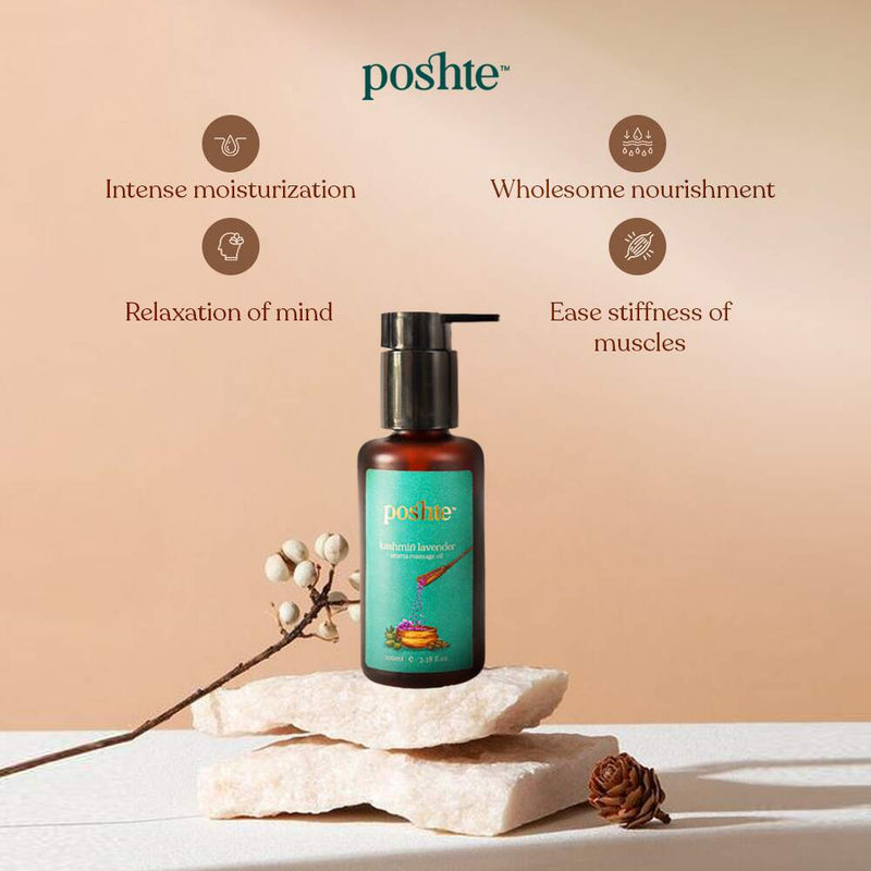 Buy Kashmiri Lavender Body Massage Oil | Shop Verified Sustainable Body Oil on Brown Living™