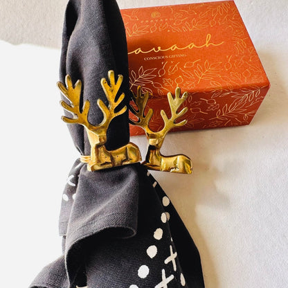 Kasturi Napkin Rings | Brass Table Decor | Handcrafted | Verified Sustainable by Brown Living™