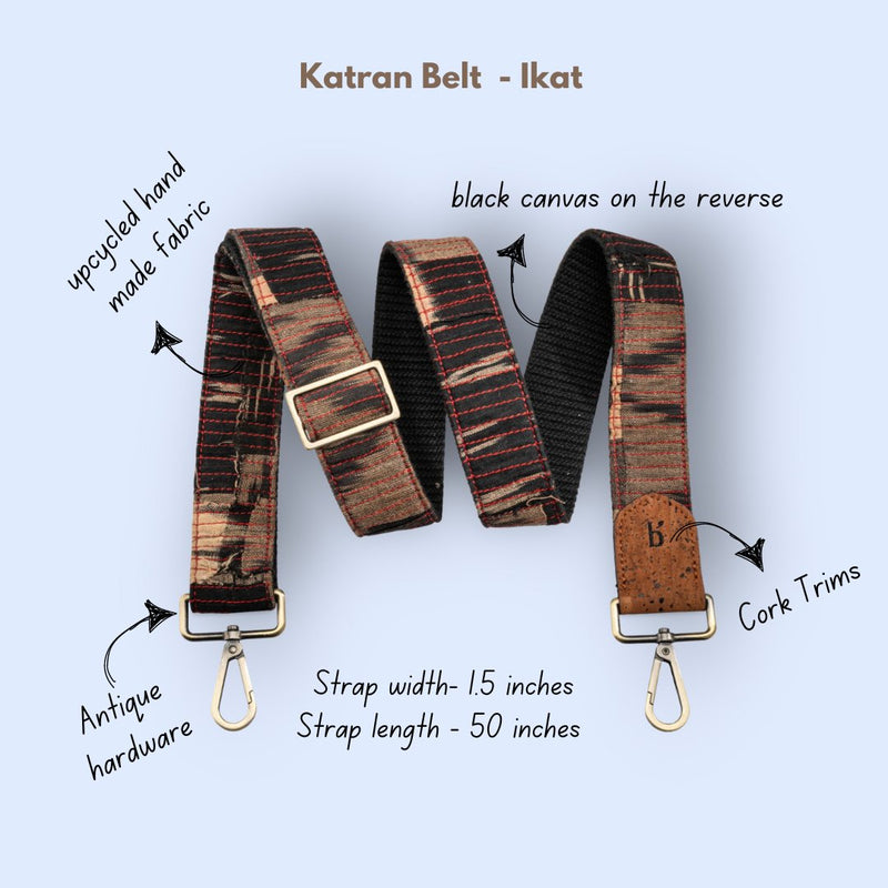 Katran Reversible Belts - Brown Ikat | Verified Sustainable Travel Accessories on Brown Living™