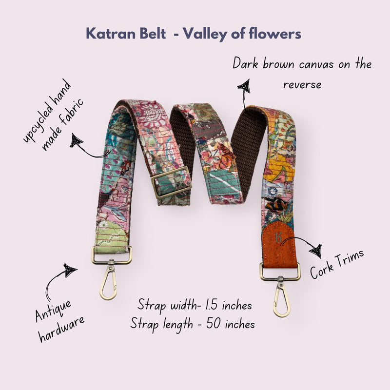 Katran Reversible Belts - Valley of Flowers | Verified Sustainable Womens Bag on Brown Living™