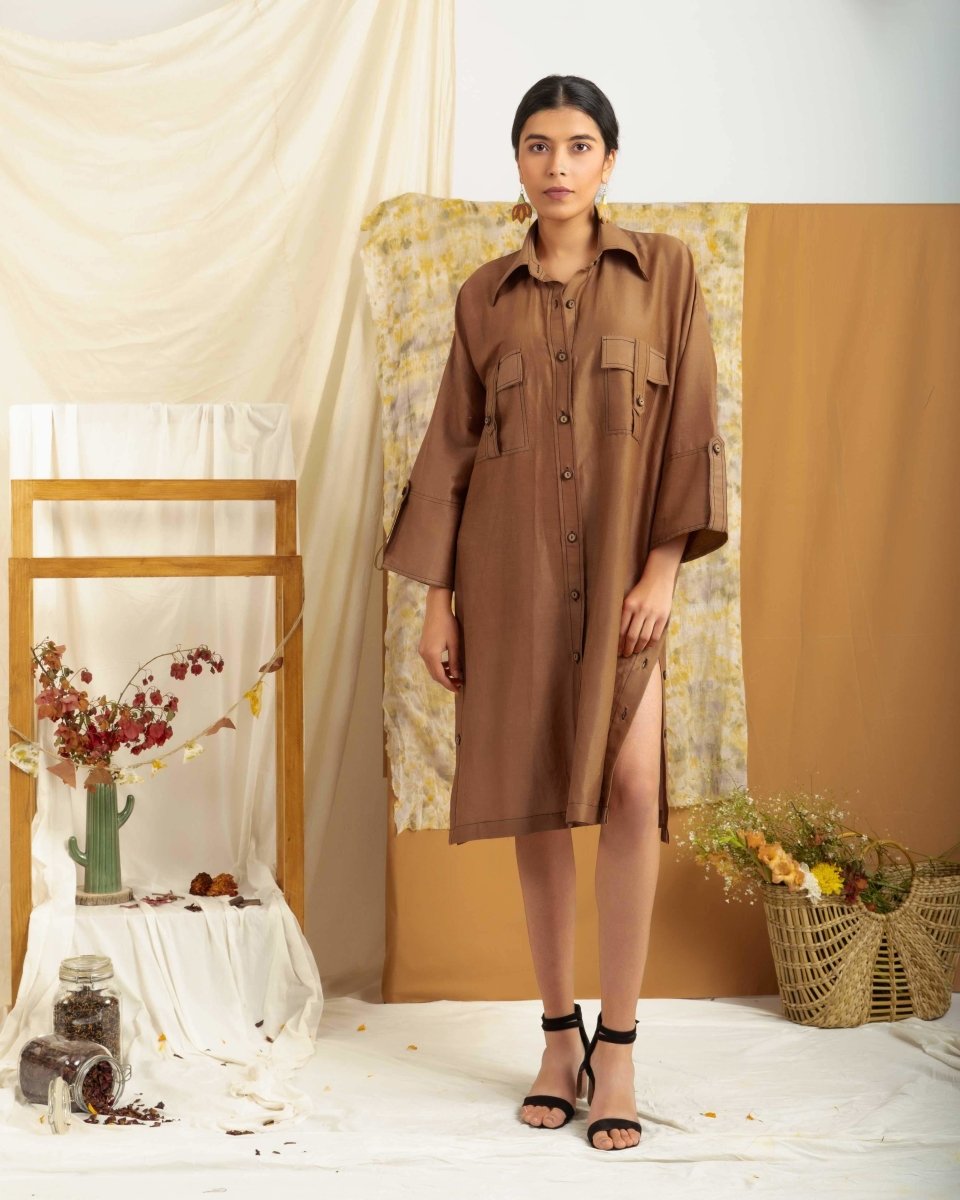 Kattha Brown Shirt | Verified Sustainable by Brown Living™