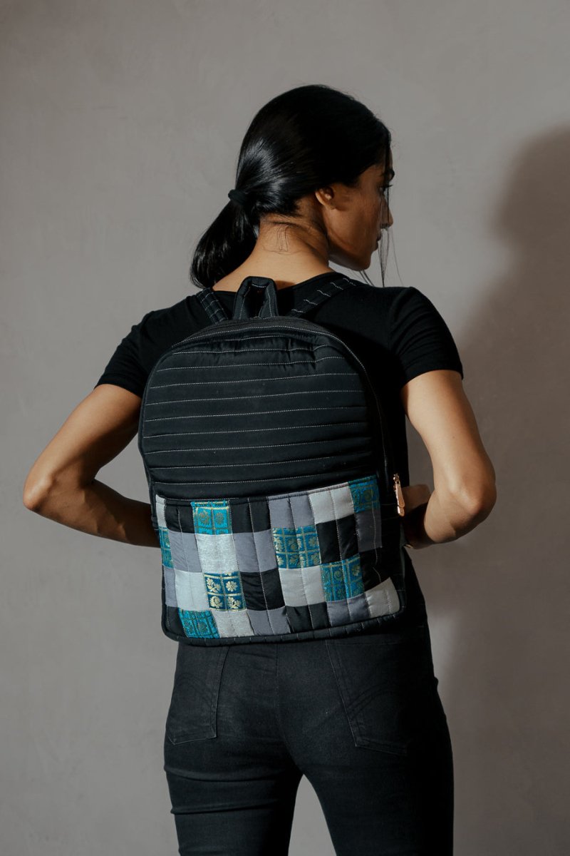 Kaushiki Petite Silk Patchwork Backpack | Verified Sustainable by Brown Living™