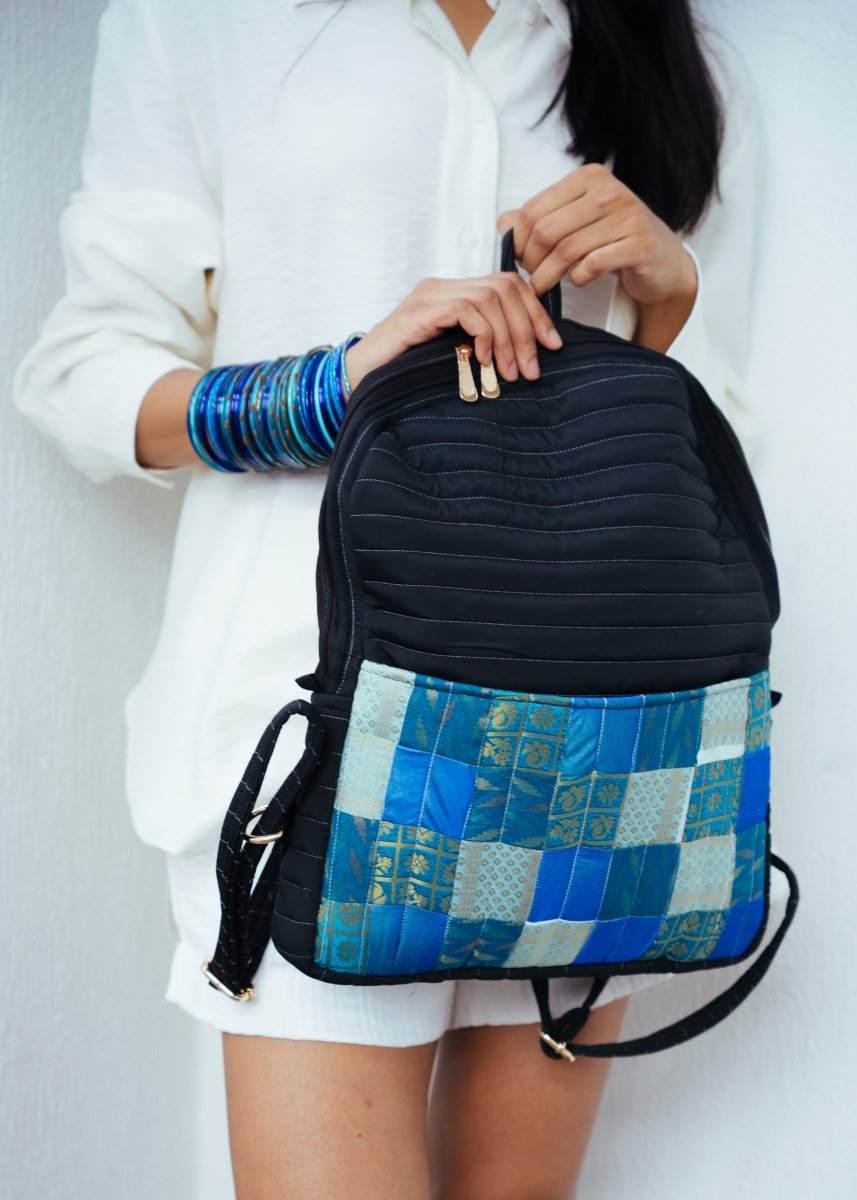 Kaushiki Petite Silk Patchwork Backpack | Verified Sustainable by Brown Living™