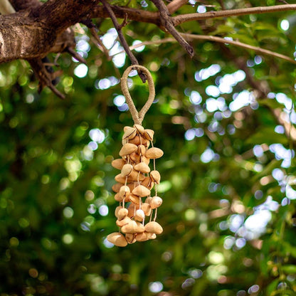 Kenari Seed Rattle with Rattan Handle - Large | Verified Sustainable by Brown Living™