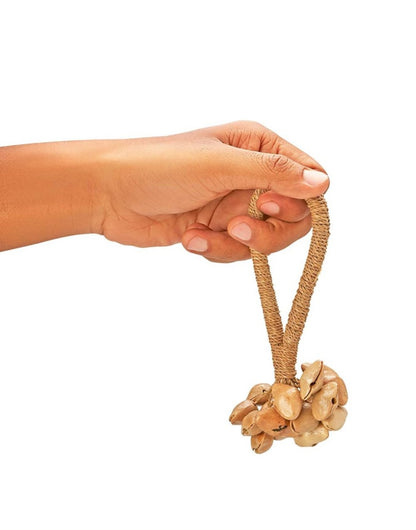 Kenari Seed Rattle with Rattan Handle - Small | Verified Sustainable by Brown Living™