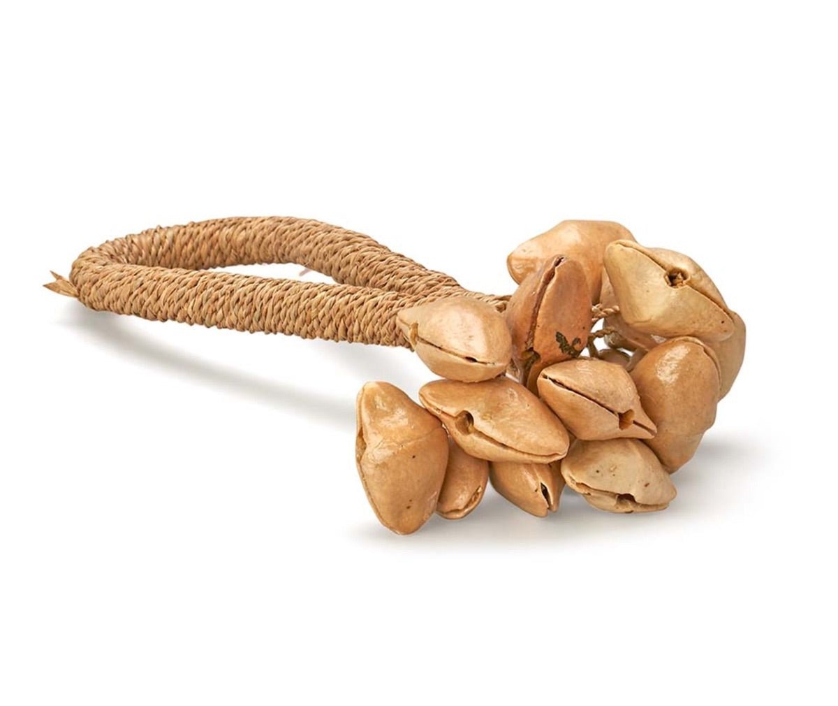 Kenari Seed Rattle with Rattan Handle - Small | Verified Sustainable by Brown Living™