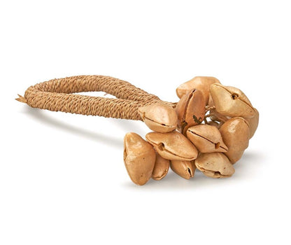 Kenari Seed Rattle with Rattan Handle - Small | Verified Sustainable by Brown Living™