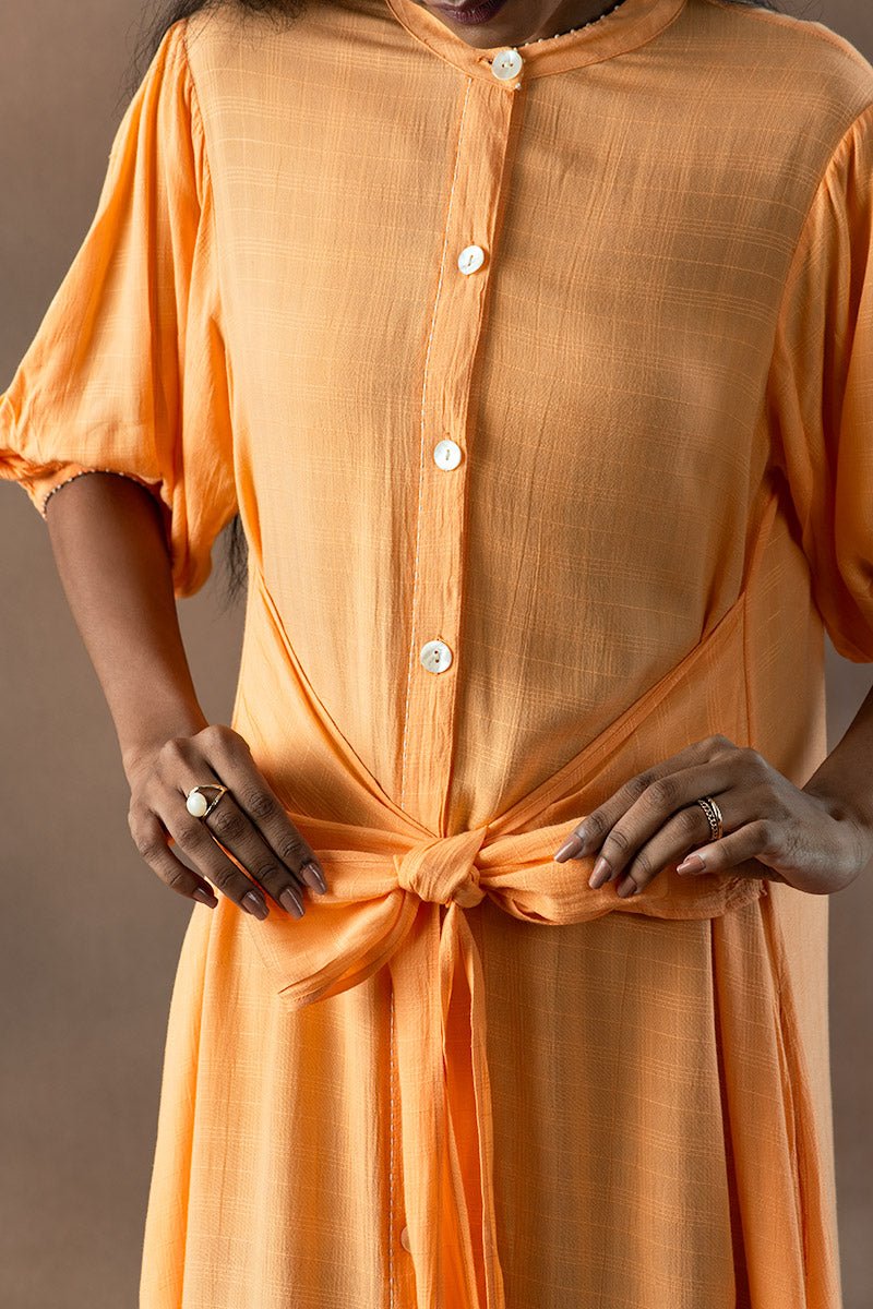 Kesari Sugarcane Fabric Shirt Dress | Verified Sustainable by Brown Living™