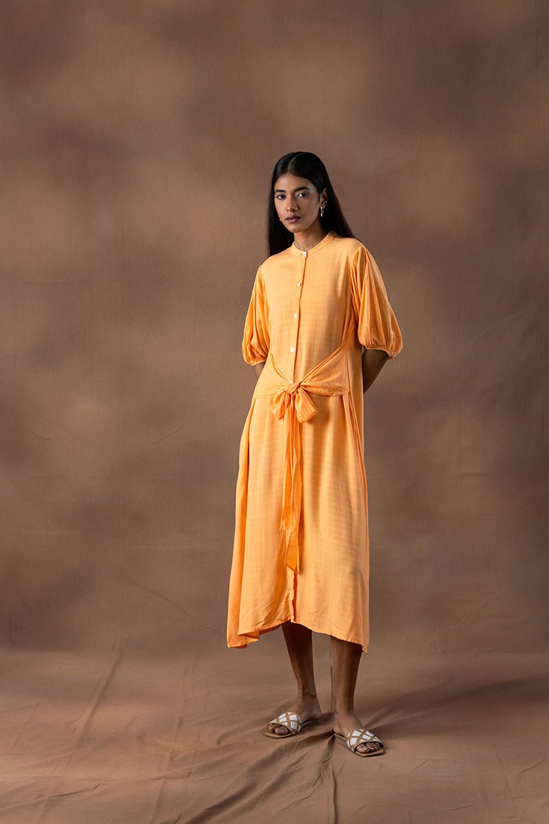 Kesari Sugarcane Fabric Shirt Dress | Verified Sustainable by Brown Living™