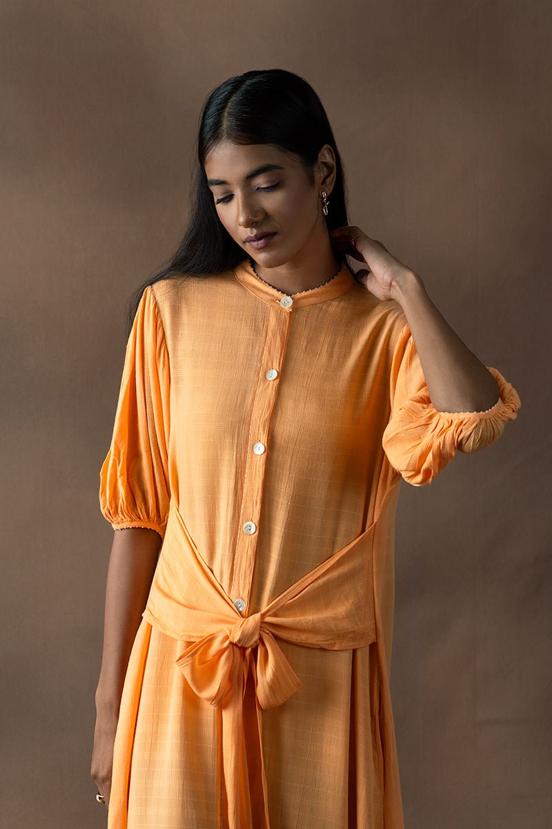 Kesari Sugarcane Fabric Shirt Dress | Verified Sustainable by Brown Living™