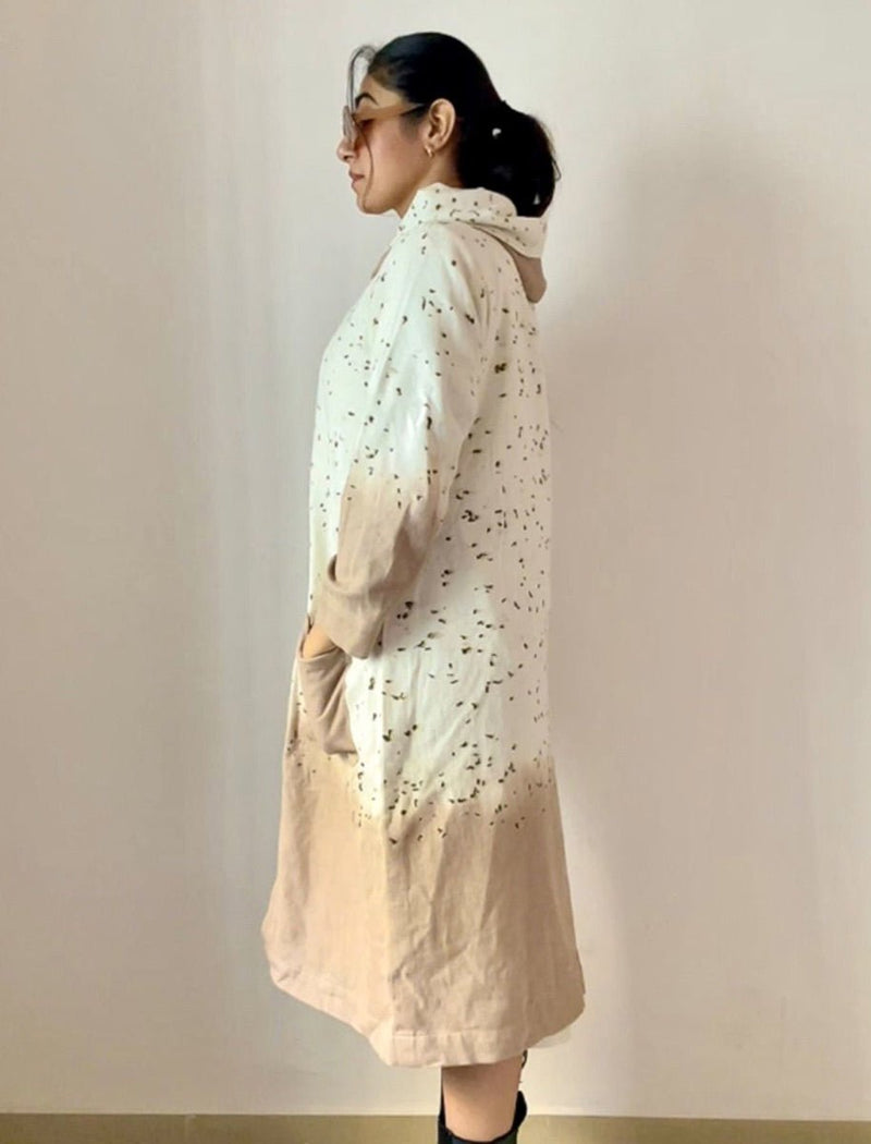 Buy Khadi Shrug Natural Dye & Eco Printed with Flower Petals | Shop Verified Sustainable Womens Jacket on Brown Living™